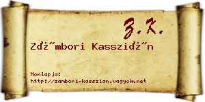 Zámbori Kasszián névjegykártya